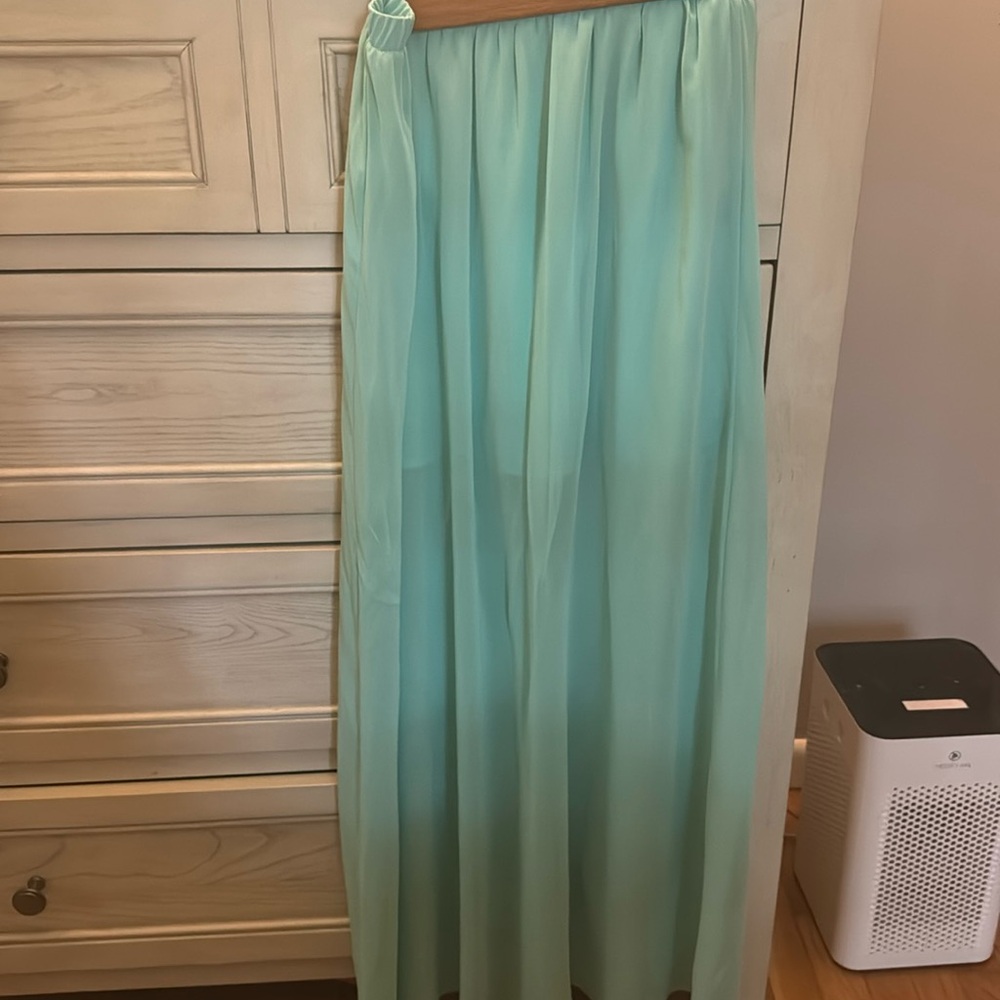 Long sheer skirt with short skirt underneath